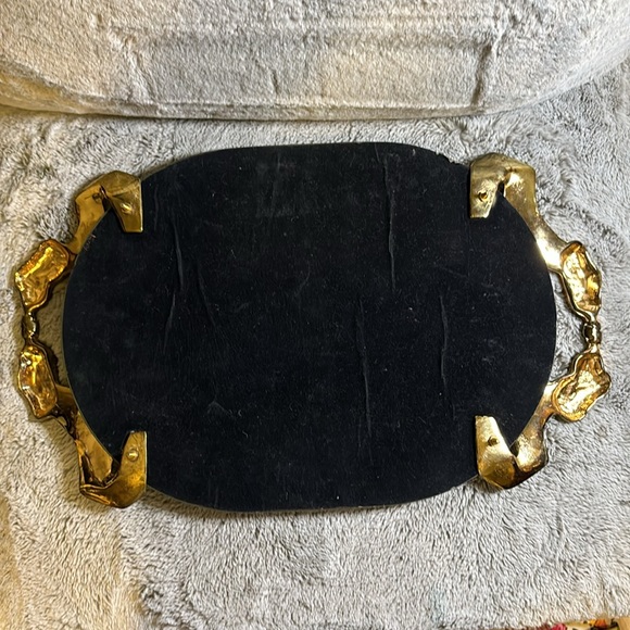 Vintage Godinger 1988 Large Bow Handle Oval Mirrored Tray - Picture 4 of 9